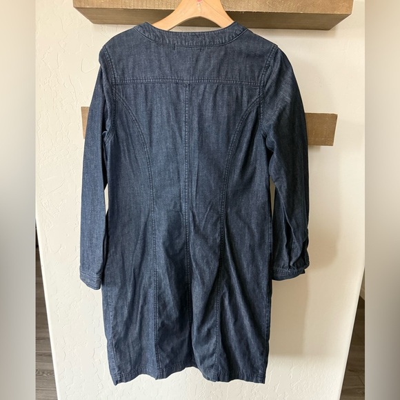 Boden|Denim chambray button down shirt dress with front pockets,long sleeve••• - Picture 5 of 13